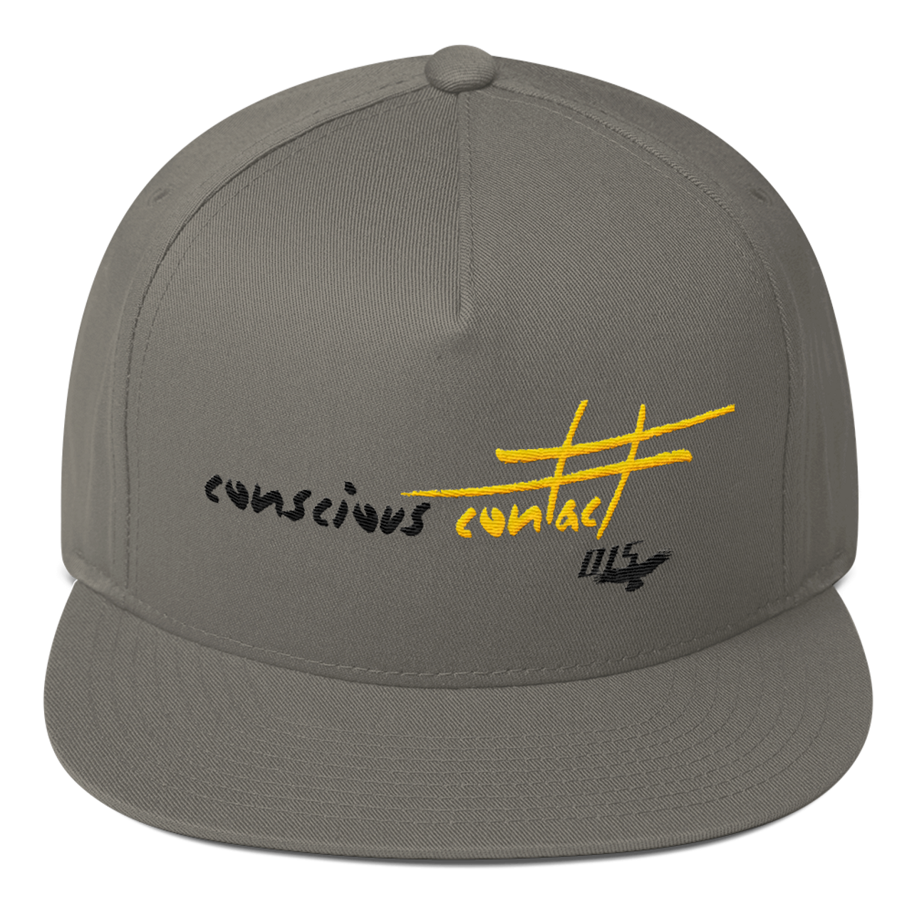Download "Conscious Contact" 5 Panel Black Embroidered Baseball Hat - Doing It Sober