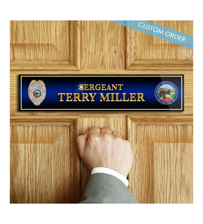 Door name plates for police department