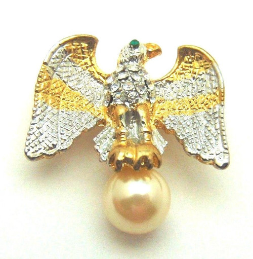 Vtg American Bald Eagle Pin Sim Pearl Rhinestone Crystal USA Brooch DazzleCity Vtg American Bald Eagle Pin Sim Pearl Rhinestone Crystal USA Brooch DazzleCity