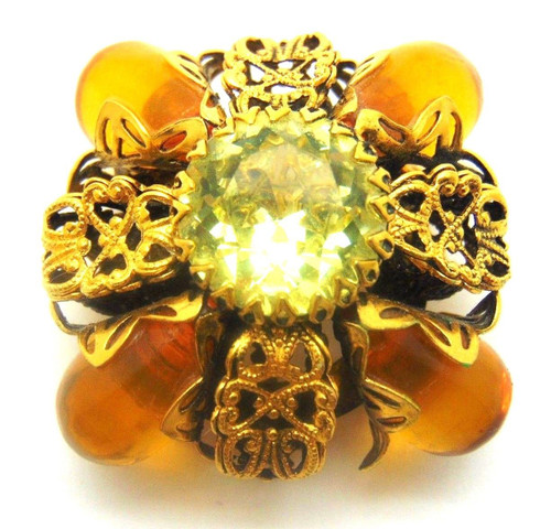 Rare Vintage Signed Freirich Bakelite Pin Ornate DESIGNER 1940's DazzleCity Rare Vintage Signed Freirich Bakelite Pin Ornate DESIGNER 1940's DazzleCity