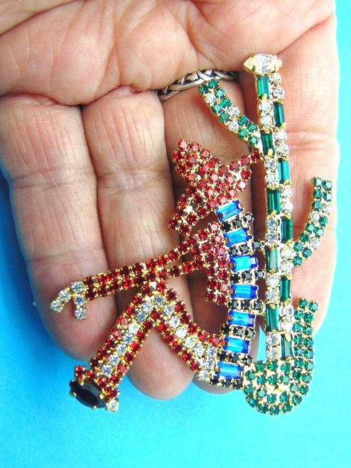 Vtg Saguaro Cactus Vaquero Cowboy Pin Rhinestone Crystal Brooch SW DazzleCity Vtg Saguaro Cactus Vaquero Cowboy Pin Rhinestone Crystal Brooch SW DazzleCity