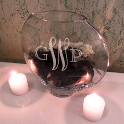 Monogrammed Fish Eye Vase