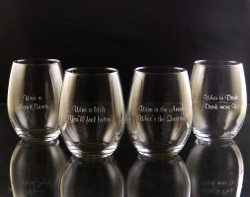 Wineisms Stemless White Wine Glass Set