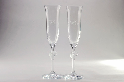 Personalized Amore Toasting Flutes