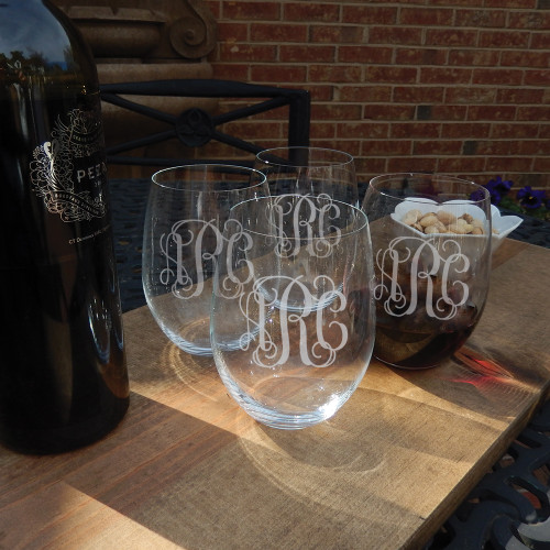 Monogrammed RIEDEL Stemless Red Wine Glass Set