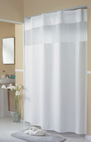 Available in different styles to complement any decor, the Mini Waffle Weave Hookless® shower curtain is not only handsome - it's also extra durable because it's made for hotels. The Mini Waffle Weave Hookless® shower curtain installs in seconds and operates smoothly without tugging or snagging. The Mini Waffle Weave Hookless® shower curtain "stacks" beautifully for a neat appearance when pushed to the side. The Mini Waffle Weave Hookless® shower curtain with "It's A Snap"™ liner works with any shower rod, but combine it with The Arc ™ for an elegant upgrade. The petite spa-like pattern of our Mini Waffle Weave Hookless® shower curtain is constructed of 100% polyester and features the concealed ring header for a sleek appearance.
Bright white, mini waffle weave pattern
Polyester cloth fabric
Water repellent snap-in liner with heavy duty snaps
Treated liner resists soap scum, minimizes mold and mildew
Special flap design to prevent leakage
Hidden ring construction
Washable and dryable
71 x 77 inches
Available in white
Call 855-468-3528 or click here to email us about large quantity purchases.