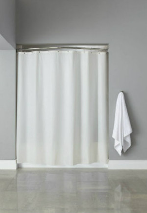 Available in different styles to complement any decor, the 6 Gauge Vinyl Hooked™ shower curtain is not only handsome - it's also extra durable because it's made for hotels. The 6 Gauge Vinyl Hooked™ installs in seconds and operates smoothly without tugging or snagging. The 6 Gauge Vinyl Hooked™ curtain "stacks" beautifully for a neat appearance when pushed to the side. The 6-Gauge Vinyl Hooked™ curtain is our most economical shower curtain. The 6 Gauge Vinyl Hooked™ shower curtain is offered in beige and treated with an anti-microbial finish for easy cleaning. Features chrome plated copper grommets
Triple reinforced grommet header
Chrome plate copper grommets
Full panel 100% vinyl shower curtain
Treated with an anti-microbial finish
6 gauge vinyl in beige & frost
72 x 72
Call 855-468-3528 or click here to email us about large quantity purchases.