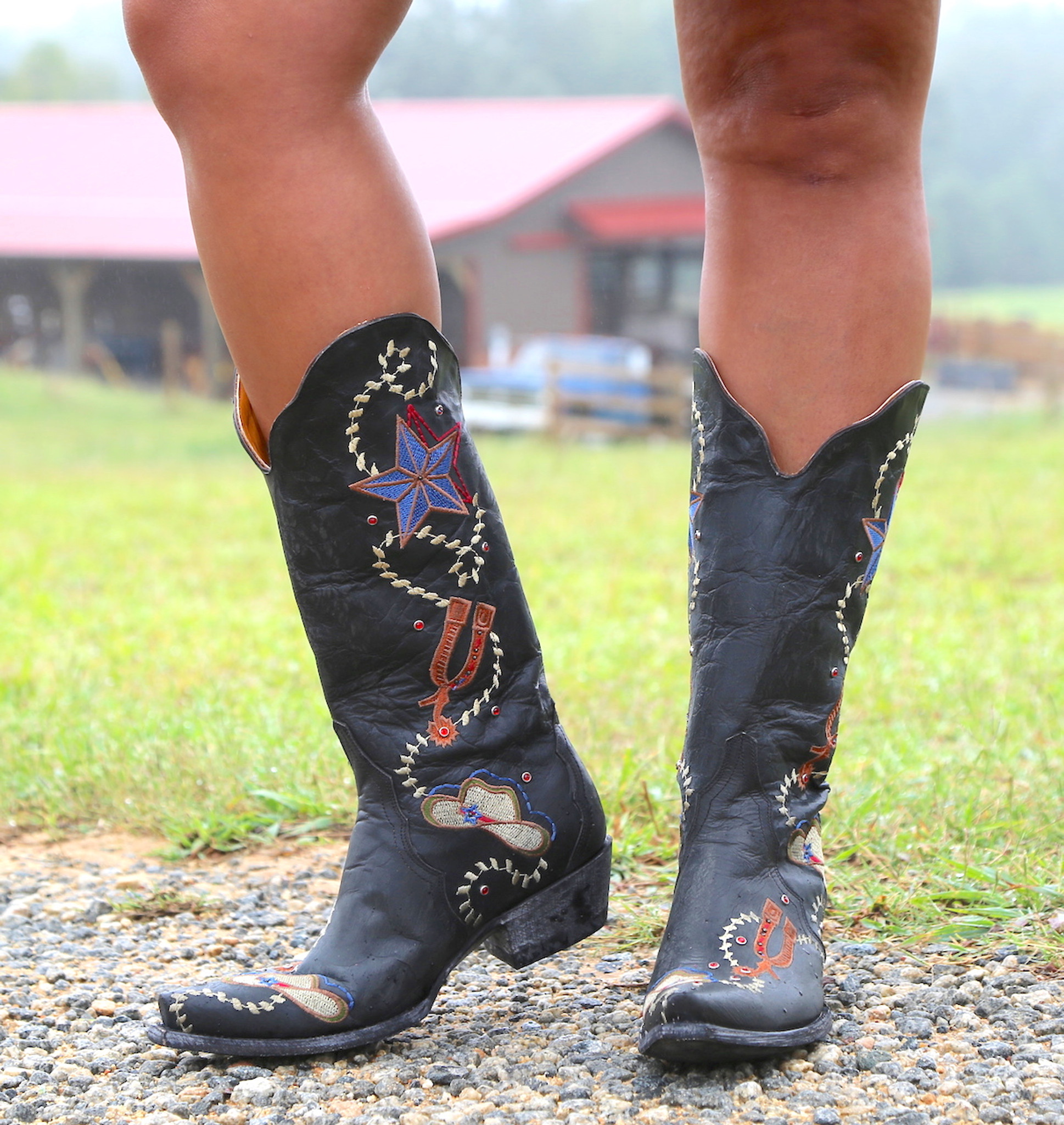 Old Gringo Ye Haw Black L2460-3 Cowgirl Boots
