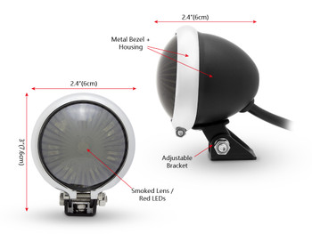 Matt Black LED Stop Taillight with Chrome Bezel for Retro Vintage Project Custom Motorcycle Motorbike Matt Black LED Stop Taillight with Chrome Bezel for Retro Vintage Project Custom Motorcycle Motorbike