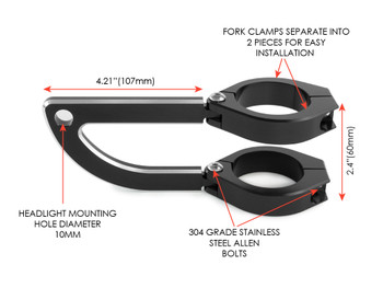 Motorbike Motorcycle Headlight Brackets CNC Aluminium HIGH QUALITY (size options available) Motorbike Motorcycle Headlight Brackets CNC Aluminium HIGH QUALITY (size options available)