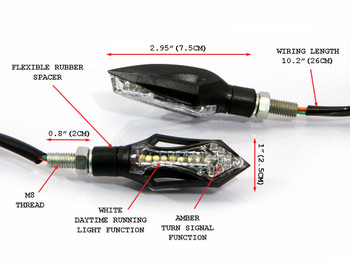 Set of 4 Motorcycle Motorbike Indicators Integrated Run / Stop / DRL Lights Set of 4 Motorcycle Motorbike Indicators Integrated Run / Stop / DRL Lights
