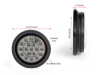 Car Van Pick Up Truck Jeep Trailer 4" LED Reverse Lights Flush Mount Smoked Lens Car Van Pick Up Truck Jeep Trailer 4" LED Reverse Lights Flush Mount Smoked Lens
