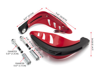 RED Motorbike Quad Bike Handguards Protectors LED Daytime Running Lights DRL RED Motorbike Quad Bike Handguards Protectors LED Daytime Running Lights DRL