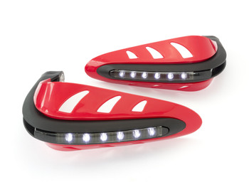 RED Motorbike Quad Bike Handguards Protectors LED Daytime Running Lights DRL RED Motorbike Quad Bike Handguards Protectors LED Daytime Running Lights DRL