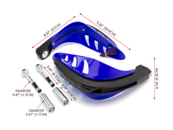BLUE Motorbike Quad Bike Handguards Protectors Bulit In Indicators Turn Signals BLUE Motorbike Quad Bike Handguards Protectors Bulit In Indicators Turn Signals