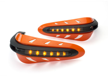 ORANGE Motorbike Quad Bike Handguards Protectors with Indicators Turn Signals ORANGE Motorbike Quad Bike Handguards Protectors with Indicators Turn Signals