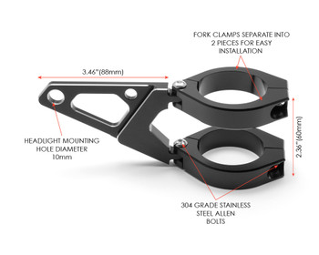 PAIR High Quality CNC Machined Motorbike Motorcycle Headlight Brackets (size options available) PAIR High Quality CNC Machined Motorbike Motorcycle Headlight Brackets (size options available)