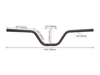 Ape Motorbike Handlebars- 22mm (7/8") for Scramblers, Brat Bikes & Street Bikes - Black Alloy Ape Motorbike Handlebars- 22mm (7/8") for Scramblers, Brat Bikes & Street Bikes - Black Alloy