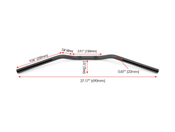 Motorbike Drag Handlebars- 22mm (7/8") for Cafe Racers, Scramblers, Brat Bikes & Streetfighters - Black Alloy Motorbike Drag Handlebars- 22mm (7/8") for Cafe Racers, Scramblers, Brat Bikes & Streetfighters - Black Alloy