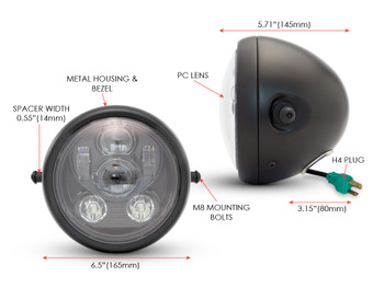 6" LED Projector Motorbike Headlight for Cafe Racer & Streetfighter 6 LIGHT 6" LED Projector Motorbike Headlight for Cafe Racer & Streetfighter 6 LIGHT