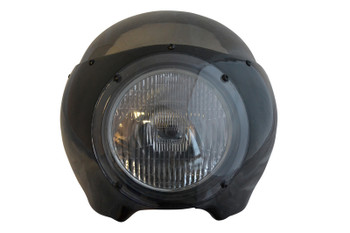 BLACK Cafe Racer Fairing Cowl with Smoked Windshield and 6 3/4" Black Headlight BLACK Cafe Racer Fairing Cowl with Smoked Windshield and 6 3/4" Black Headlight