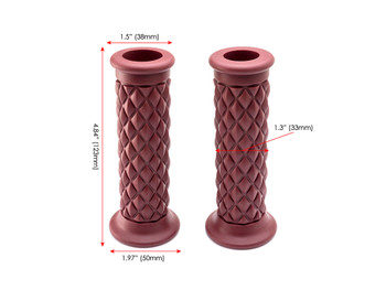 Brown Diamond Motorbike Hand Grips 22mm (7/8") for Scrambler Brat Bike Cafe Racer Brown Diamond Motorbike Hand Grips 22mm (7/8") for Scrambler Brat Bike Cafe Racer