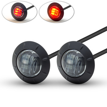 PAIR OF 2" 50mm Cafe Racer Flush Mount LED Stop / Tail Lights with Smoked Lens PAIR OF 2" 50mm Cafe Racer Flush Mount LED Stop / Tail Lights with Smoked Lens
