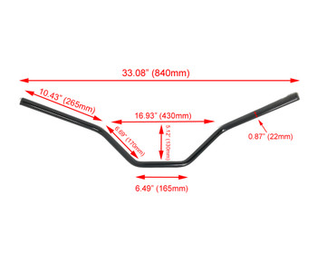 WIDE Motorbike Handlebars for Project Custom Bike & Scrambler 22mm 7/8" with 5" Rise WIDE Motorbike Handlebars for Project Custom Bike & Scrambler 22mm 7/8" with 5" Rise
