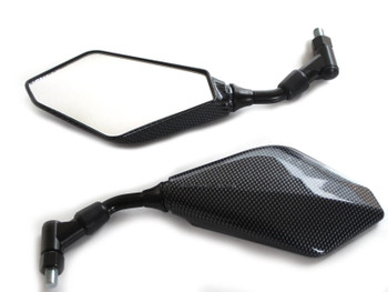 Pair of Excellent Quality Carbon Fibre Look E-marked 10mm Wing Mirrors for Motorcycles Motorbikes Trikes Pair of Excellent Quality Carbon Fibre Look E-marked 10mm Wing Mirrors for Motorcycles Motorbikes Trikes