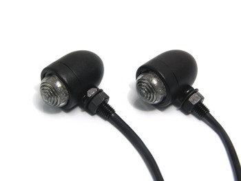 Matt Black Custom Aluminium Motorcycle Motorbike LED Indicators / Turn Signals Matt Black Custom Aluminium Motorcycle Motorbike LED Indicators / Turn Signals