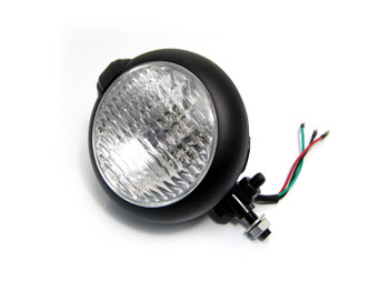 Custom Bates Style Matt Black Metal Classic 12V / 35W Headlight for Motorcycle Motorbikes Custom Bates Style Matt Black Metal Classic 12V / 35W Headlight for Motorcycle Motorbikes
