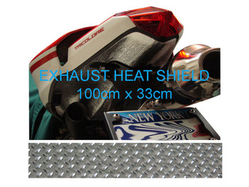 Self-Adhesive Aluminium Reflective Exhaust Heat Shield Sheet - 100cm x 33cm for Motorcycle Motorbike / Race Bike Trike Quad Self-Adhesive Aluminium Reflective Exhaust Heat Shield Sheet - 100cm x 33cm for Motorcycle Motorbike / Race Bike Trike Quad