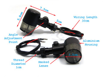 Crinkle Matt Black Aluminium LED Cafe Racer & Custom Motorcycle Motorbike Indicators Crinkle Matt Black Aluminium LED Cafe Racer & Custom Motorcycle Motorbike Indicators
