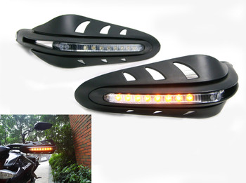 Black Handguards with inbuilt Indicators for Motorcycle Motorbike Quad Bike Black Handguards with inbuilt Indicators for Motorcycle Motorbike Quad Bike