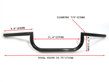 Good Quality Motorcycle Motorbike Clubman Style Steel 22mm 7/8" Black Handlebars Good Quality Motorcycle Motorbike Clubman Style Steel 22mm 7/8" Black Handlebars