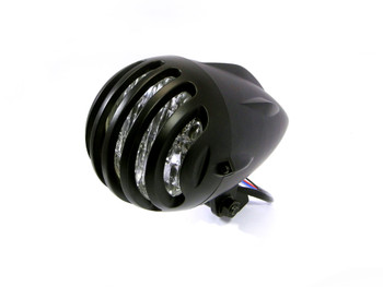 4.5" Matt Black Aluminium Ally H4 55w E-marked Universal Motorcycle Motorbike Headlight 4.5" Matt Black Aluminium Ally H4 55w E-marked Universal Motorcycle Motorbike Headlight