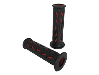 Black & Red Soft Silicon / Rubber Motorcycle Motorbike Hand Grips 22mm 7/8 Universal Black & Red Soft Silicon / Rubber Motorcycle Motorbike Hand Grips 22mm 7/8 Universal