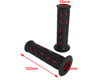 Black & Red Soft Silicon / Rubber Motorcycle Motorbike Hand Grips 22mm 7/8 Universal Black & Red Soft Silicon / Rubber Motorcycle Motorbike Hand Grips 22mm 7/8 Universal