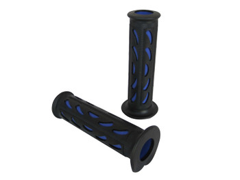 Black & Blue Soft Silicon / Rubber Motorcycle Motorbike Hand Grips 22mm 7/8 Universal Black & Blue Soft Silicon / Rubber Motorcycle Motorbike Hand Grips 22mm 7/8 Universal
