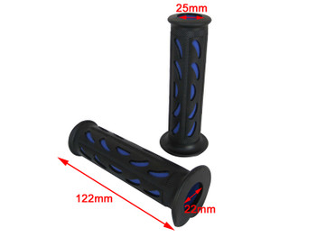 Black & Blue Soft Silicon / Rubber Motorcycle Motorbike Hand Grips 22mm 7/8 Universal Black & Blue Soft Silicon / Rubber Motorcycle Motorbike Hand Grips 22mm 7/8 Universal