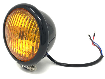 4.75" 120mm BLACK Bates E-marked Yellow Metal Motorcycle Motorbike Headlight 4.75" 120mm BLACK Bates E-marked Yellow Metal Motorcycle Motorbike Headlight