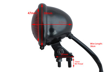 Gloss Black Steel E-marked LED Custom Stop Tail light Motorcycle Motorbike Trike Gloss Black Steel E-marked LED Custom Stop Tail light Motorcycle Motorbike Trike