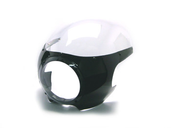 BLACK Universal Classic Cafe Racer Headlight Fairing Cowl with Clear Windshield BLACK Universal Classic Cafe Racer Headlight Fairing Cowl with Clear Windshield