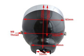 BLACK 6.5" 6 1/2" 12V 35W Project Retro Motorbike Trike Headlight with LED Halo Ring BLACK 6.5" 6 1/2" 12V 35W Project Retro Motorbike Trike Headlight with LED Halo Ring
