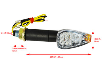 Universal Long stem Black Tiny LED Orange Tip E-marked Indicators for Motorcycle Motorbike Trike Quad Scooter Universal Long stem Black Tiny LED Orange Tip E-marked Indicators for Motorcycle Motorbike Trike Quad Scooter