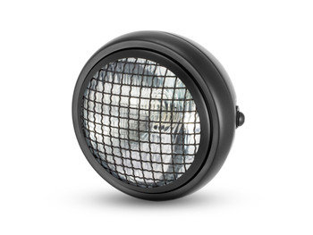 6" Black Mesh Grill H4 Retro Headlight for Project Cafe Racer Scrambler Motorbike 6" Black Mesh Grill H4 Retro Headlight for Project Cafe Racer Scrambler Motorbike