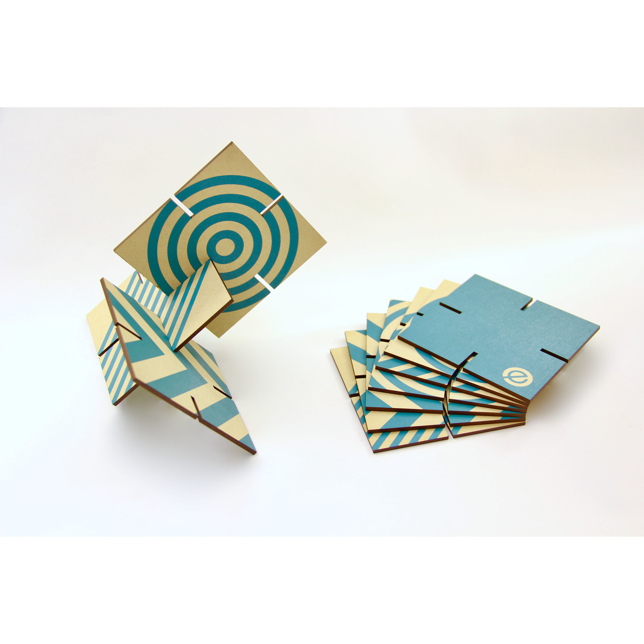 Ekko Workshop Patterened Sculpture Squared, Turquoise