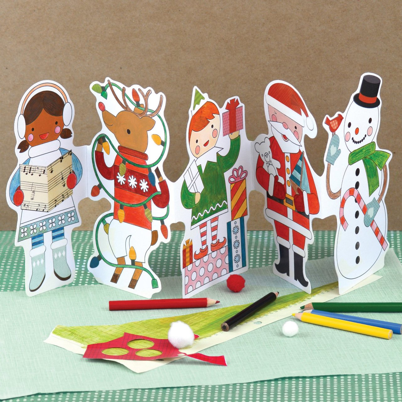 Petit Collage Holiday Fun Paper Doll Chain