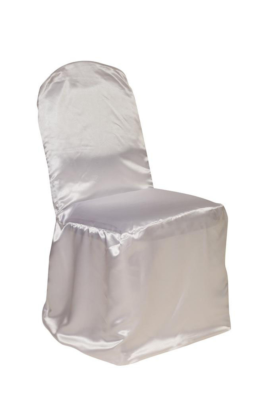 Satin Banquet Chair Cover White Your Chair Covers Inc.