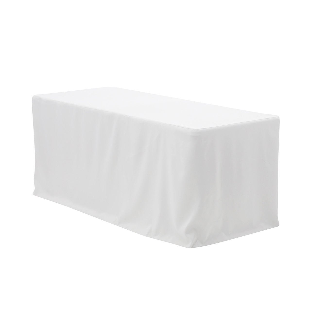 6 ft. Fitted Polyester Tablecloth Rectangular White - Your Chair Covers ...